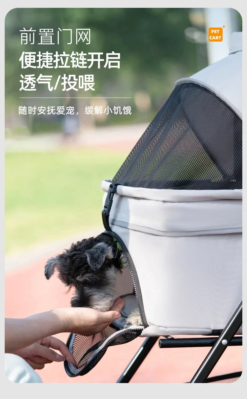 Pet Stroller for Dogs and Cats Lightweight and Foldable Teddy Baby Stroller Small Outdoor Pet Cart for Travel Easy