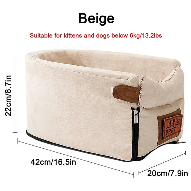 Portable Cat and Dog Travel Bed, Central Control, Car Safety,Transport, Carrier, Protector for Small Dog, Chihuahua, Teddy