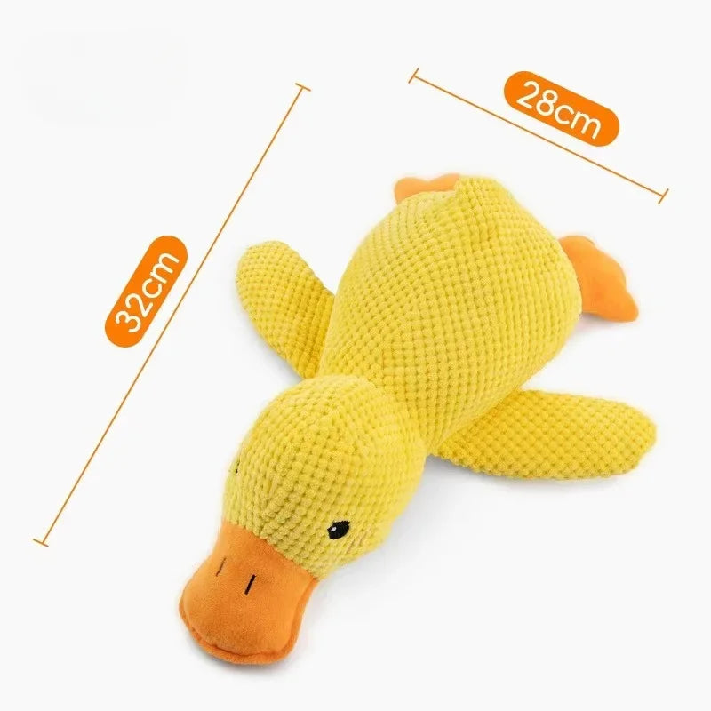 Pet Plush Toy Dog Calming Duck Stuffed Duck Toys Chew Toy Squeaky For Puppy Pet Teeth Cleaning Chew Pillow Toy Pet Supplies