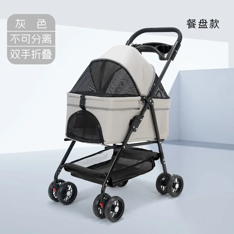 Pet Stroller for Dogs and Cats Lightweight and Foldable Teddy Baby Stroller Small Outdoor Pet Cart for Travel Easy