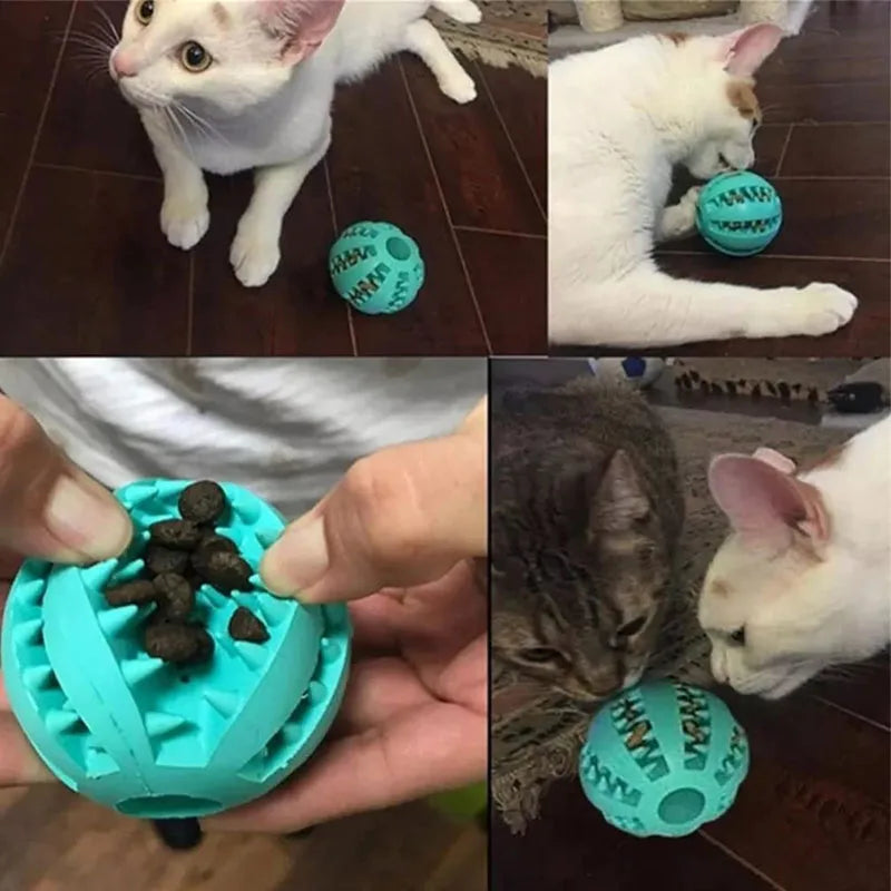 Dog Toy Ball Interactive Rubber Balls Puppy Chewing Toys Pet Tooth Cleaning Ball Cats Pets Food Treat Feeder Silicone Balls Toy