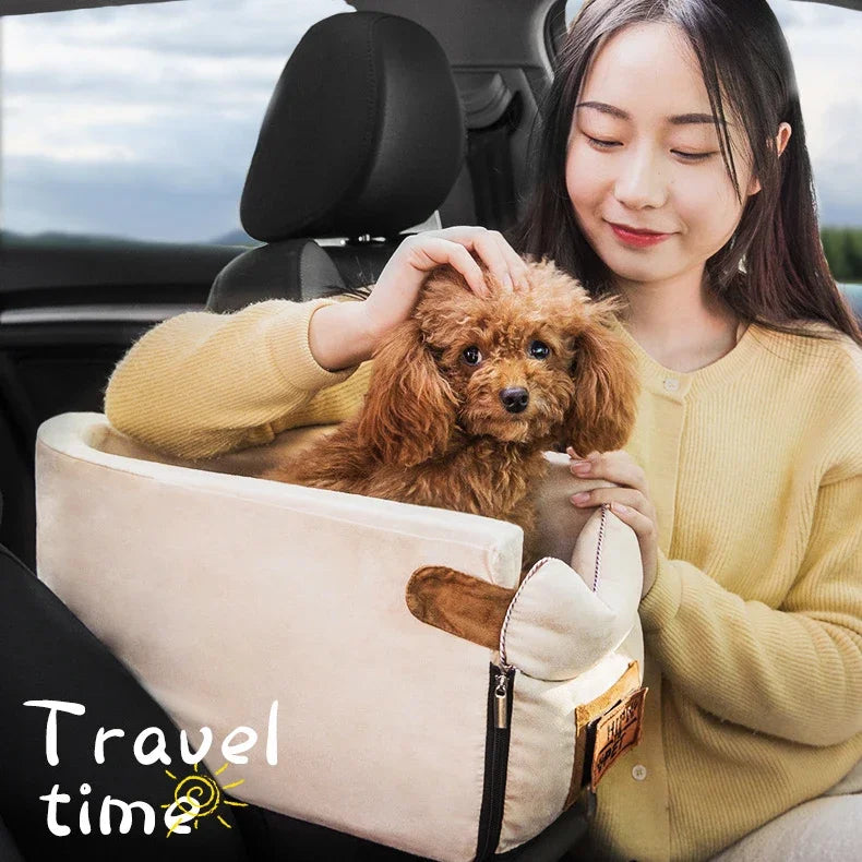 Portable Cat and Dog Travel Bed, Central Control, Car Safety,Transport, Carrier, Protector for Small Dog, Chihuahua, Teddy