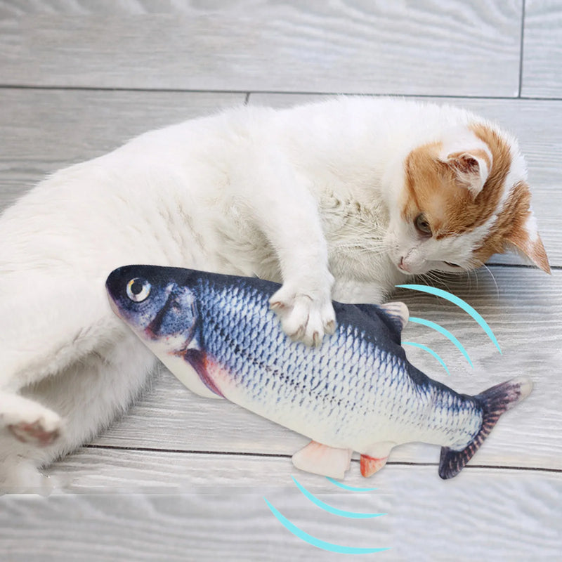 Cat Toys Fish USB Charger Fish Interactive Electric Floppy Fish Cat Toy Realistic Pet Cats Chew Bite Toys Pet Supplies Cats Dog