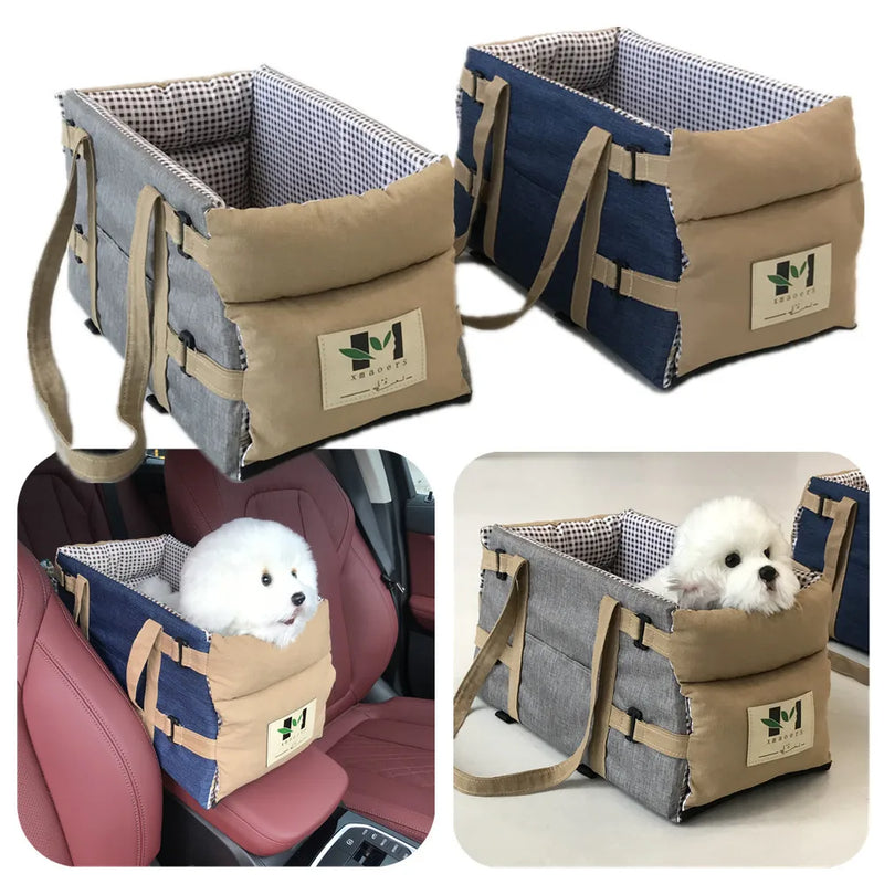 Dog Car Seat Center Console Car Seat for Small Pets Portable Booster Seat Cats and Dogs Travel Bags Fully Detachable Washable