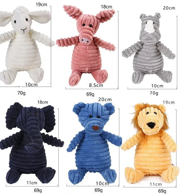 Plush Dog Toy Animals Shape Bite Resistant Squeaky Toys Corduroy Dog Toys for Small Large Dogs Pet products Training Accessories