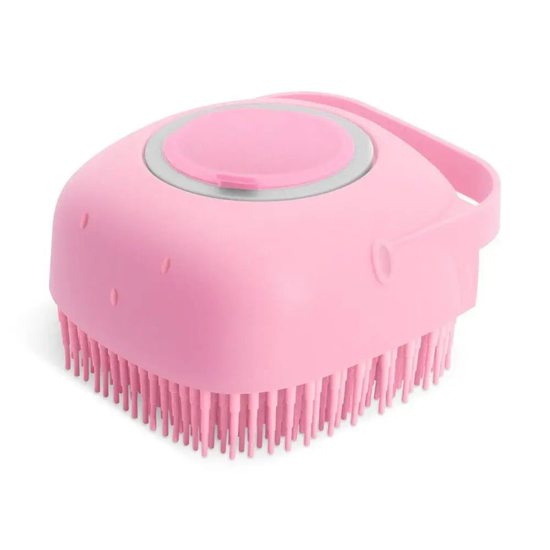 Pet Dog Shampoo Brush 2.7oz 80ml Cat Massage Comb Grooming Scrubber  for Bathing Short Hair Soft Silicone Rubber