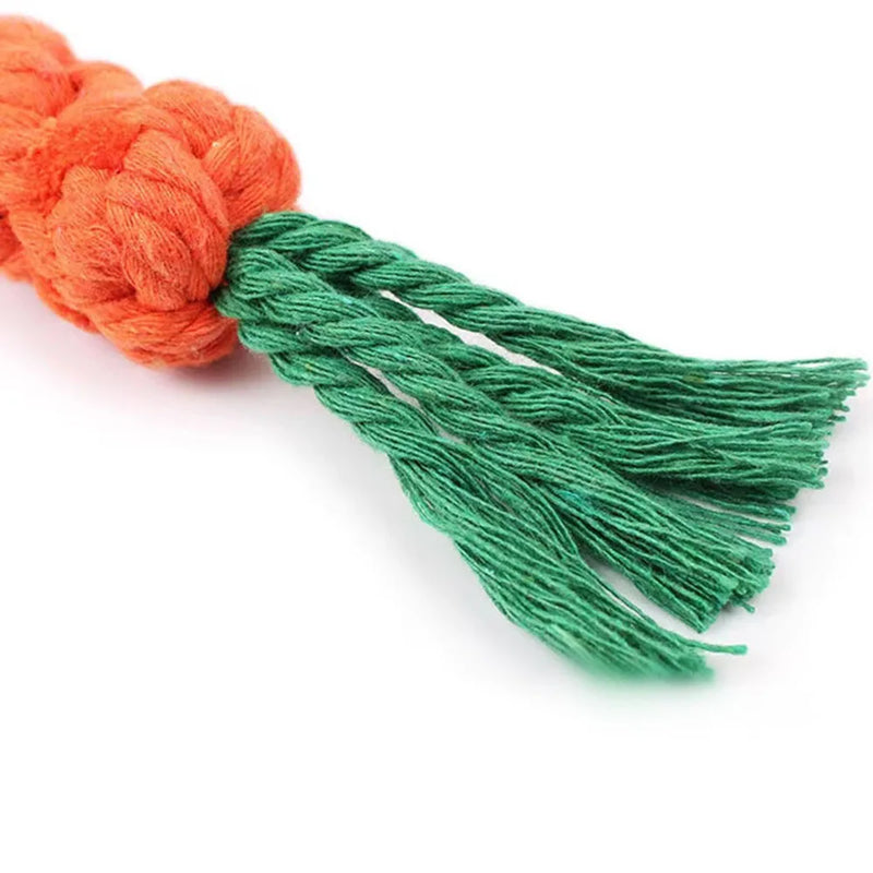 1Pcs Carrot Dog Bite Rope Pet Dog Toys Safe Durable Braided Bite Dog Chew Toys Resistant Puppy Molar Cleaning Teeth Cotton Rope