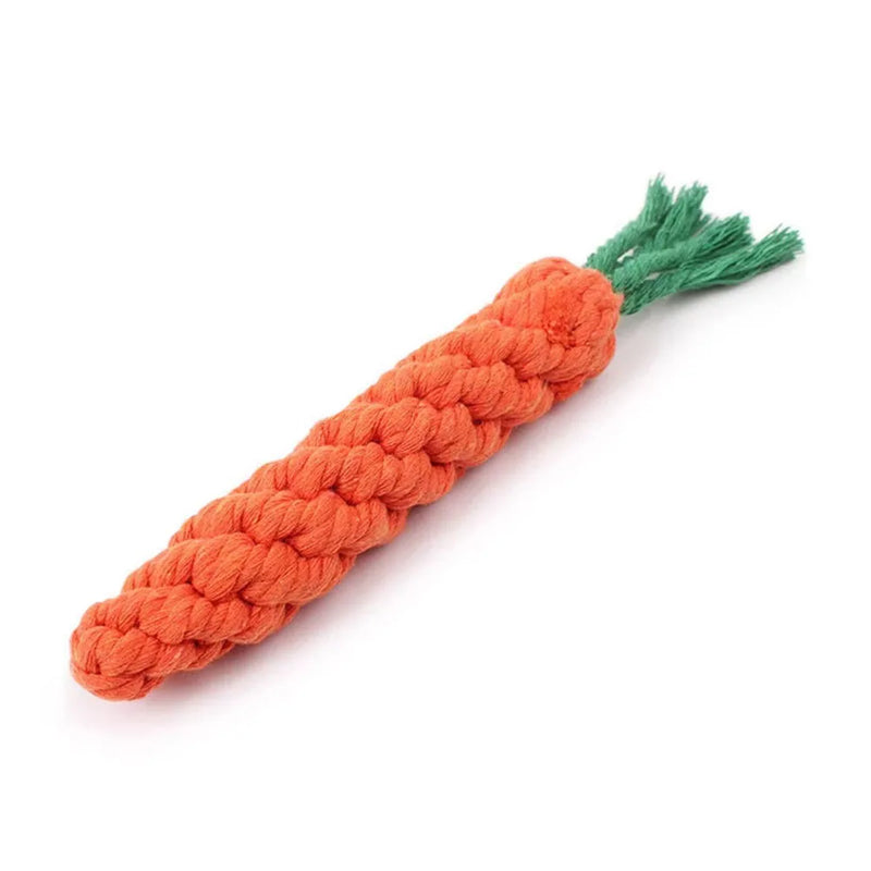 1Pcs Carrot Dog Bite Rope Pet Dog Toys Safe Durable Braided Bite Dog Chew Toys Resistant Puppy Molar Cleaning Teeth Cotton Rope