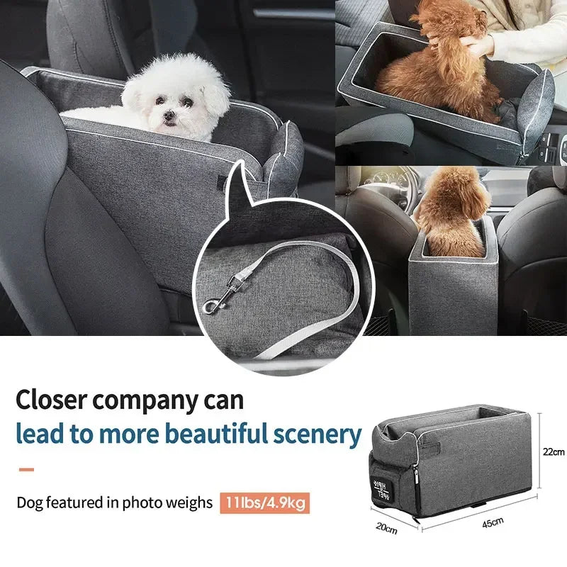 Portable Cat and Dog Travel Bed, Central Control, Car Safety,Transport, Carrier, Protector for Small Dog, Chihuahua, Teddy