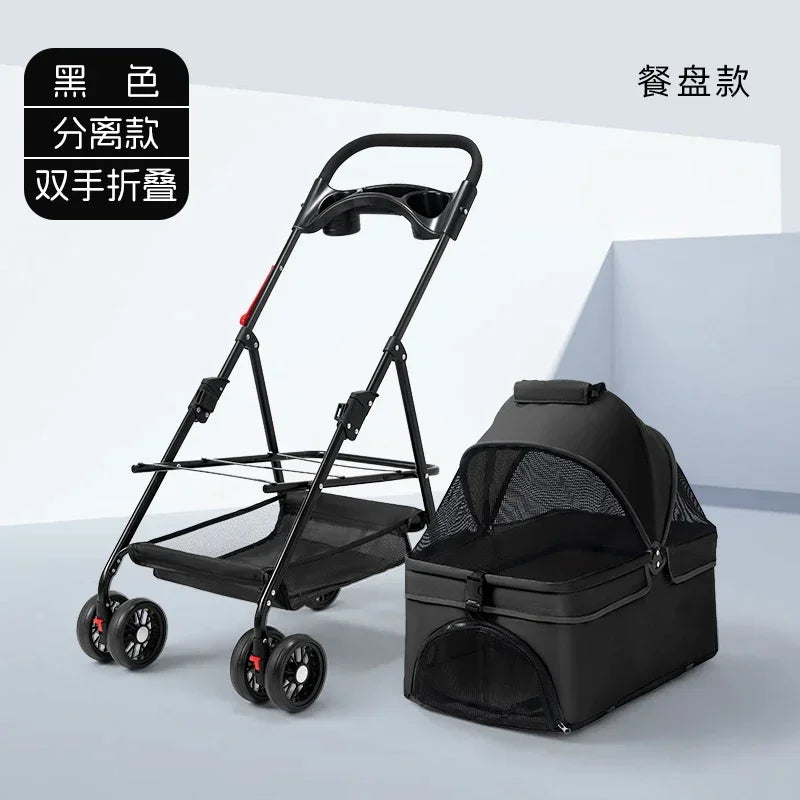 Pet Stroller for Dogs and Cats Lightweight and Foldable Teddy Baby Stroller Small Outdoor Pet Cart for Travel Easy