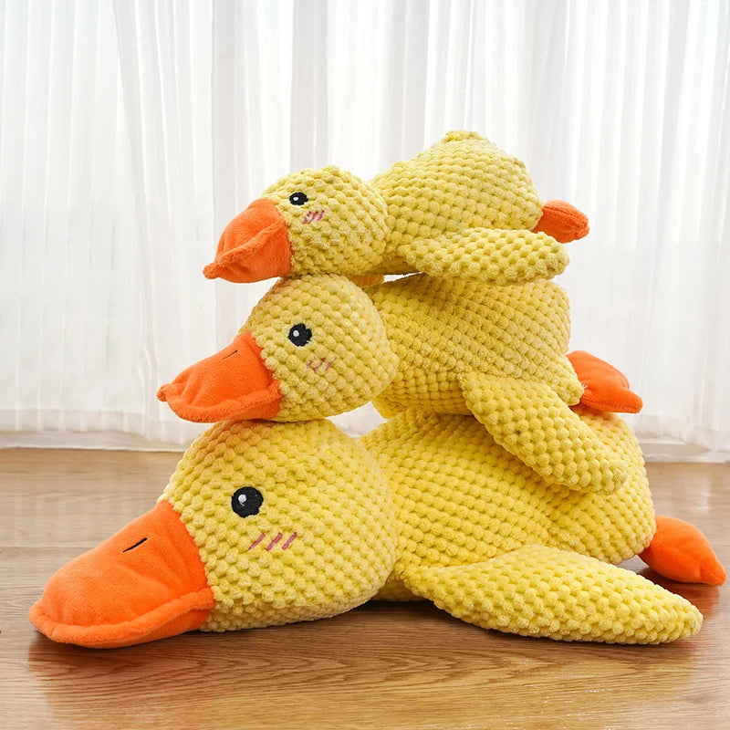 Pet Plush Toy Dog Calming Duck Stuffed Duck Toys Chew Toy Squeaky For Puppy Pet Teeth Cleaning Chew Pillow Toy Pet Supplies