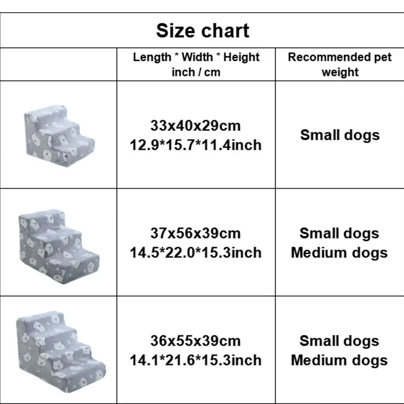 Cat Dog Ladder Cartoon Pet Stairs 3 4 Step Steps Suitable for Elderly Dogs and Pets with Joint Pain