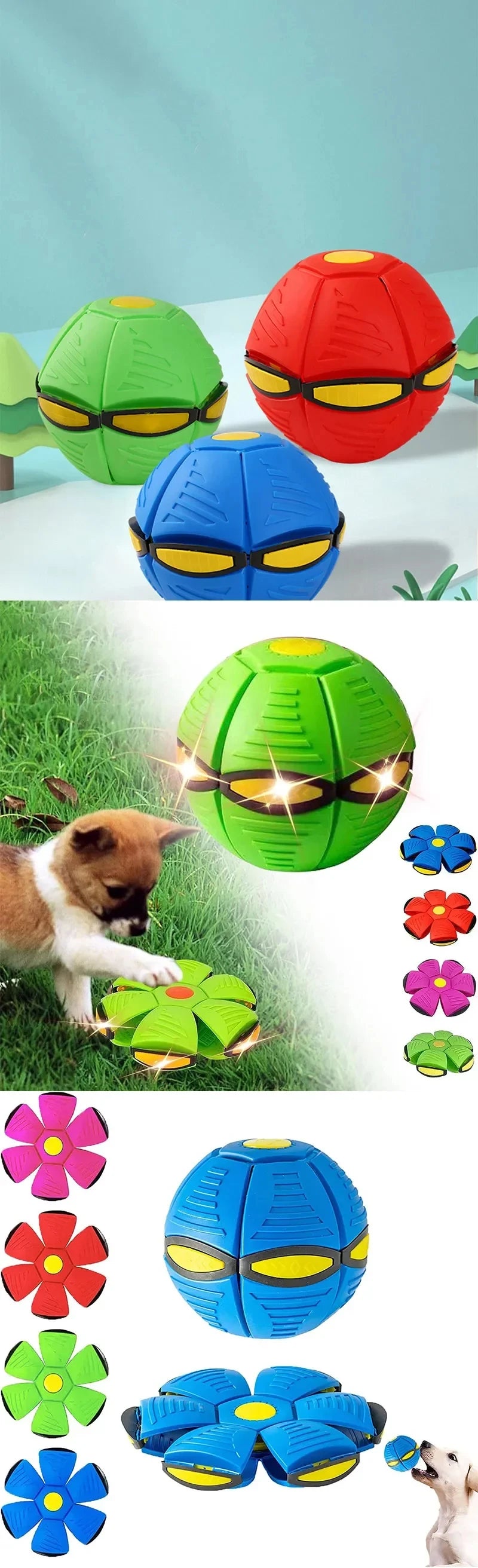 Dog Toys Funny Pet Toy Flying Saucer Outdoor Dog Training Toy Pelota Perro Dogs Accessoires Hot Interactive Flying Saucer Ball