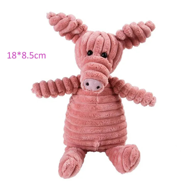 Plush Dog Toy Animals Shape Bite Resistant Squeaky Toys Corduroy Dog Toys for Small Large Dogs Pet products Training Accessories