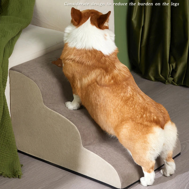 Memory Foam Dog Sofa Stairs Pet 2/3 Steps Stairs for Small Dog Cat Ramp Ladder Anti-slip Puppy Stairs Wholesale