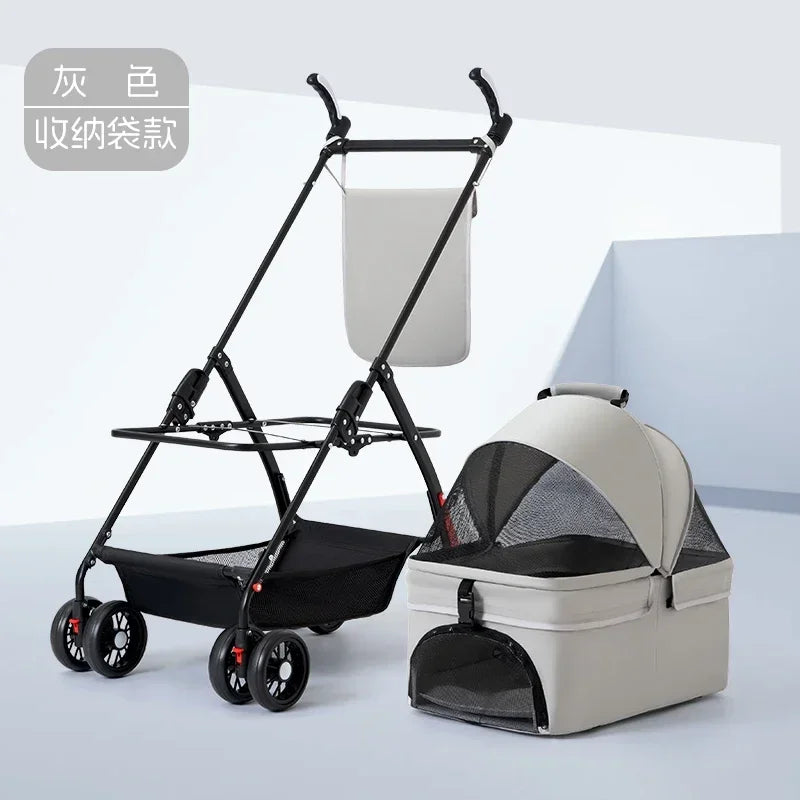 Pet Stroller for Dogs and Cats Lightweight and Foldable Teddy Baby Stroller Small Outdoor Pet Cart for Travel Easy