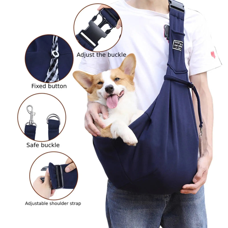 Adjustable Folding Pets Carrier Sling Breathable Pet Outing Bag Shoulder Crossbody Cat Bag Pet Dog Carrier Outdoor Travel