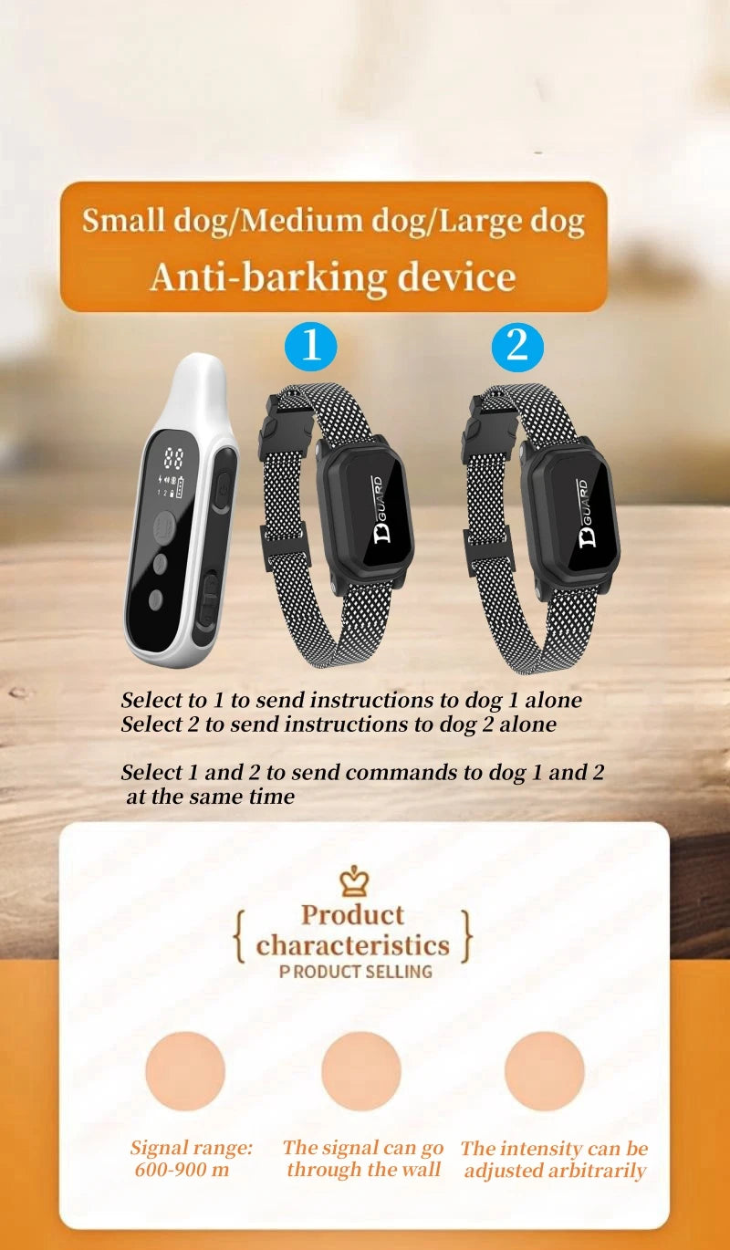 800m Digital Dog Training Collar Waterproof Rechargeable Remote Control Pet with LCD Display for All Size Shock Vibration Sound